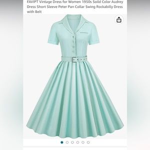 Minty green 1950s style dress
